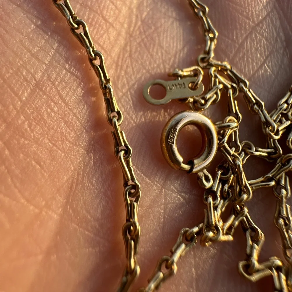 Vintage 14k wheat (?) chain necklace - Picture 6 of 8